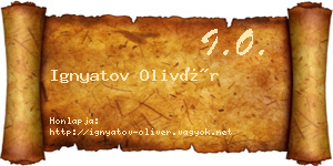 Ignyatov Olivér névjegykártya